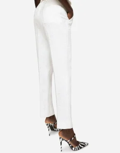 Floral brocade trousers
