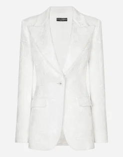 Floral brocade Turlington blazer