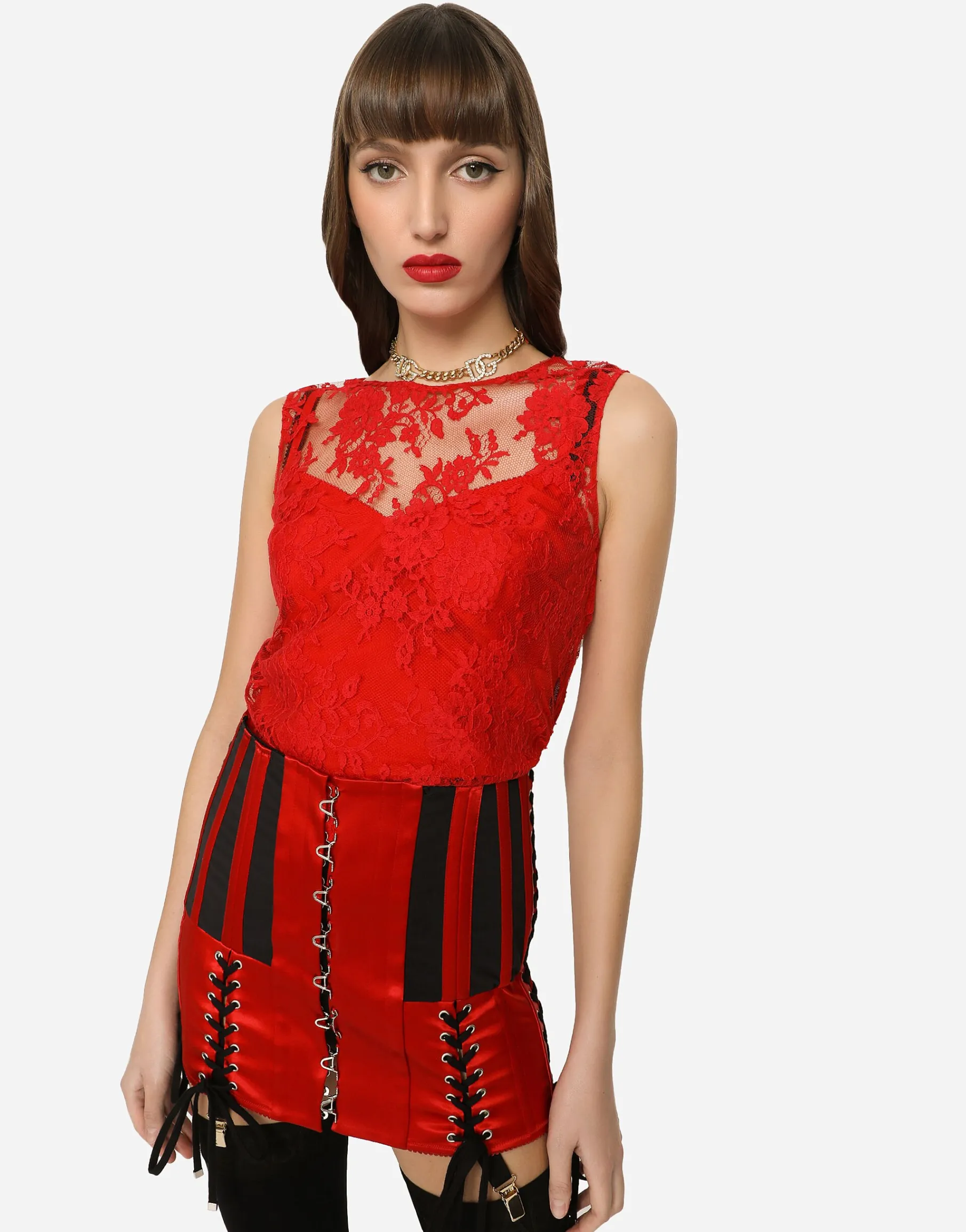 Floral Chantilly lace top