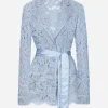 Floral cordonetto lace pajama shirt with DG logo
