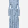 Floral cordonetto lace trench coat with DG logo
