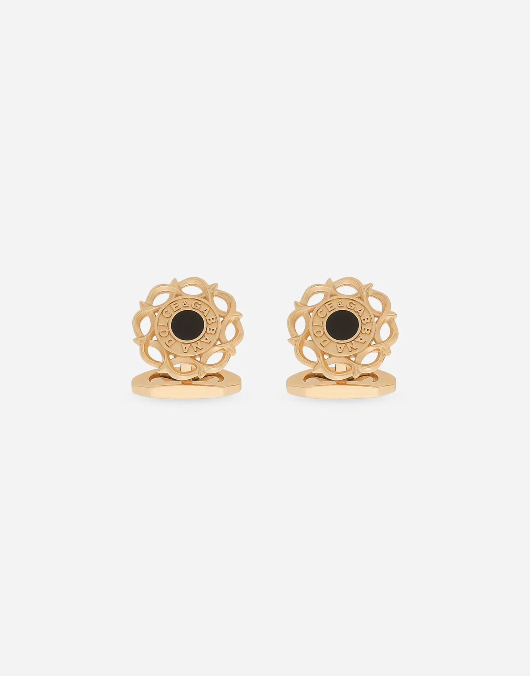 Floral enameled cufflinks