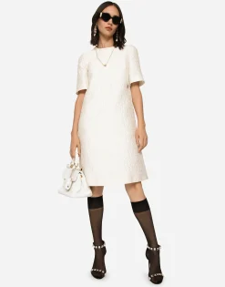 Floral jacquard midi dress
