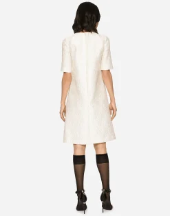 Floral jacquard midi dress