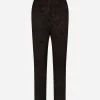 Floral jacquard pants