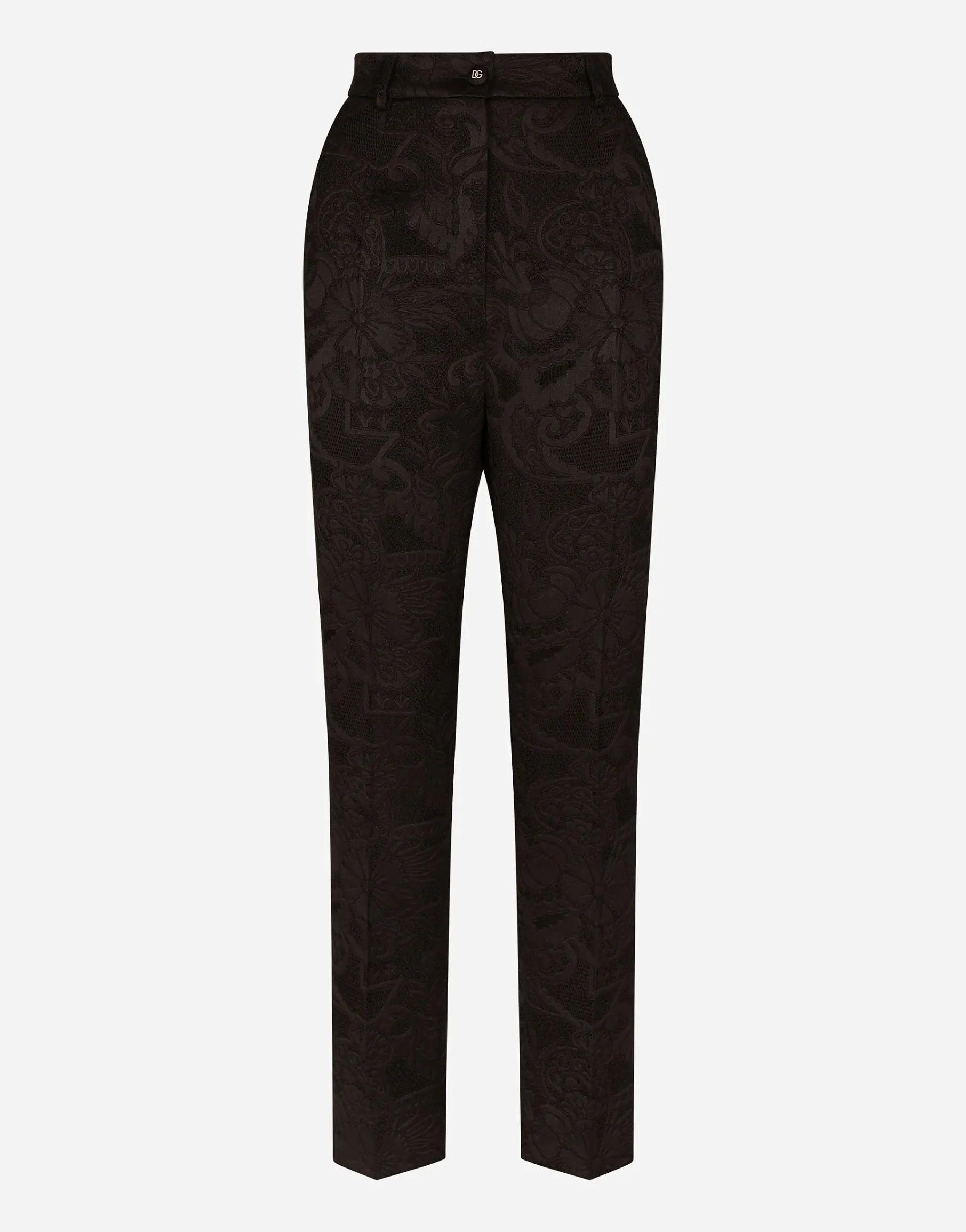 Floral jacquard pants