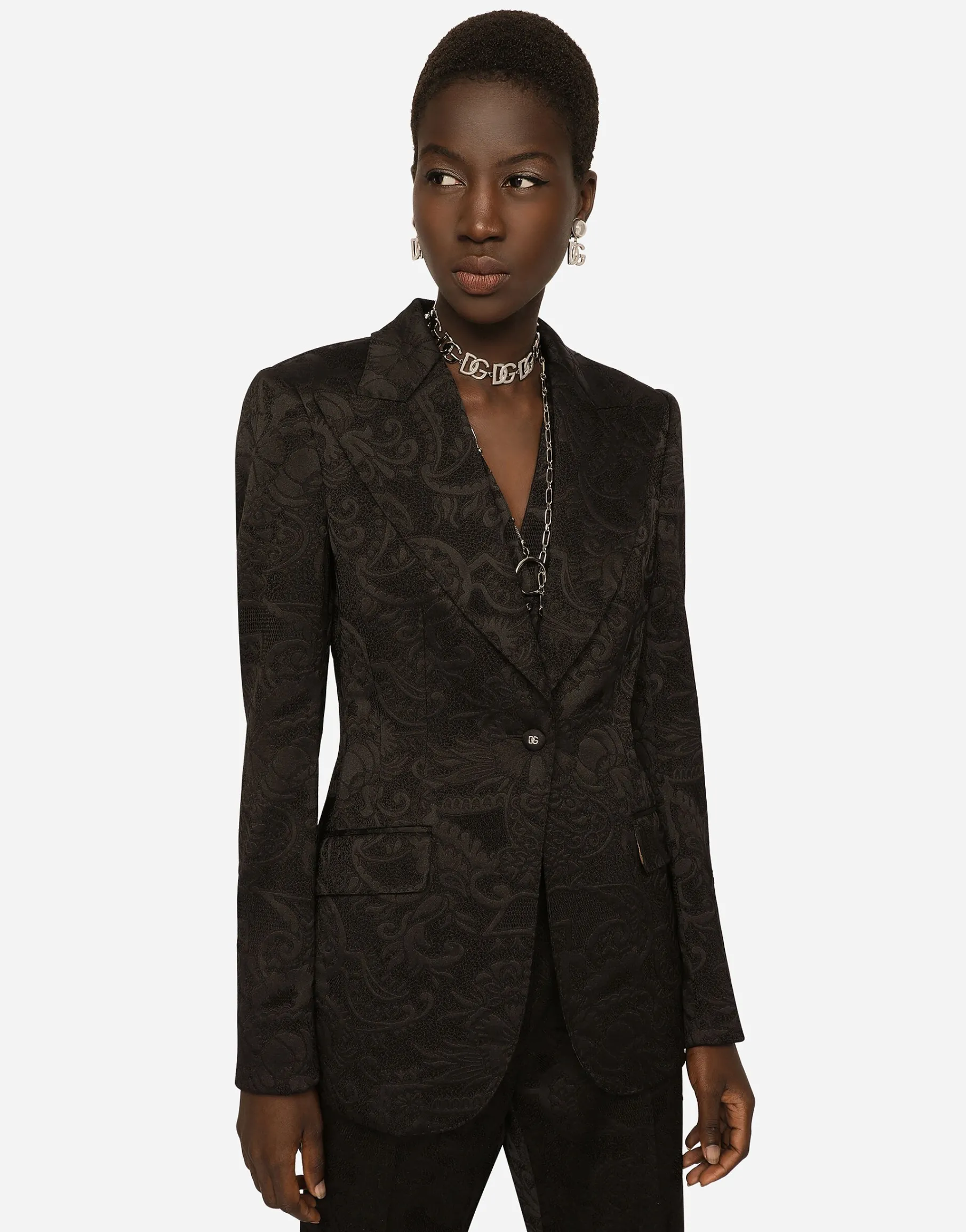 Floral jacquard Turlington blazer