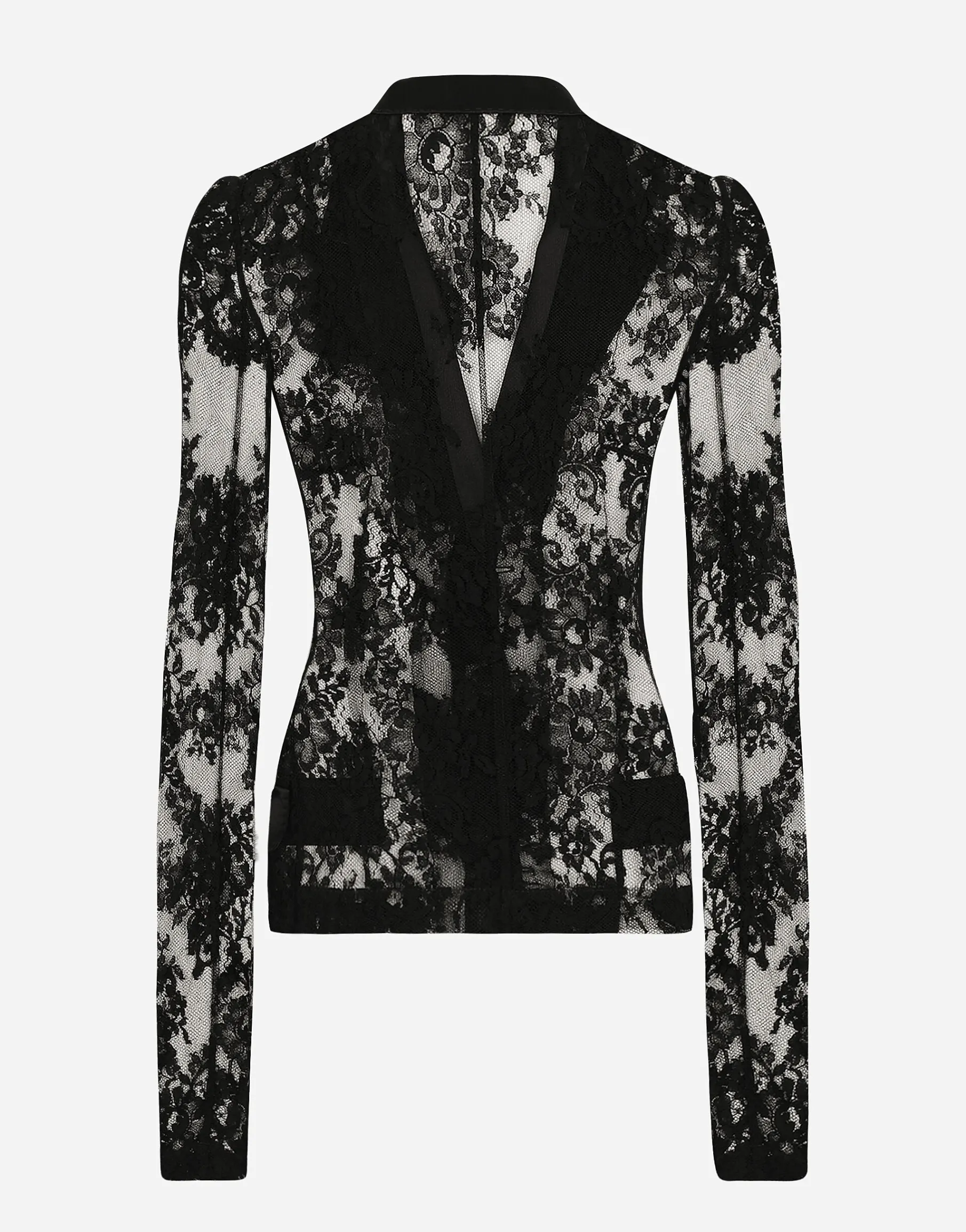 Floral lace jacket with satin details