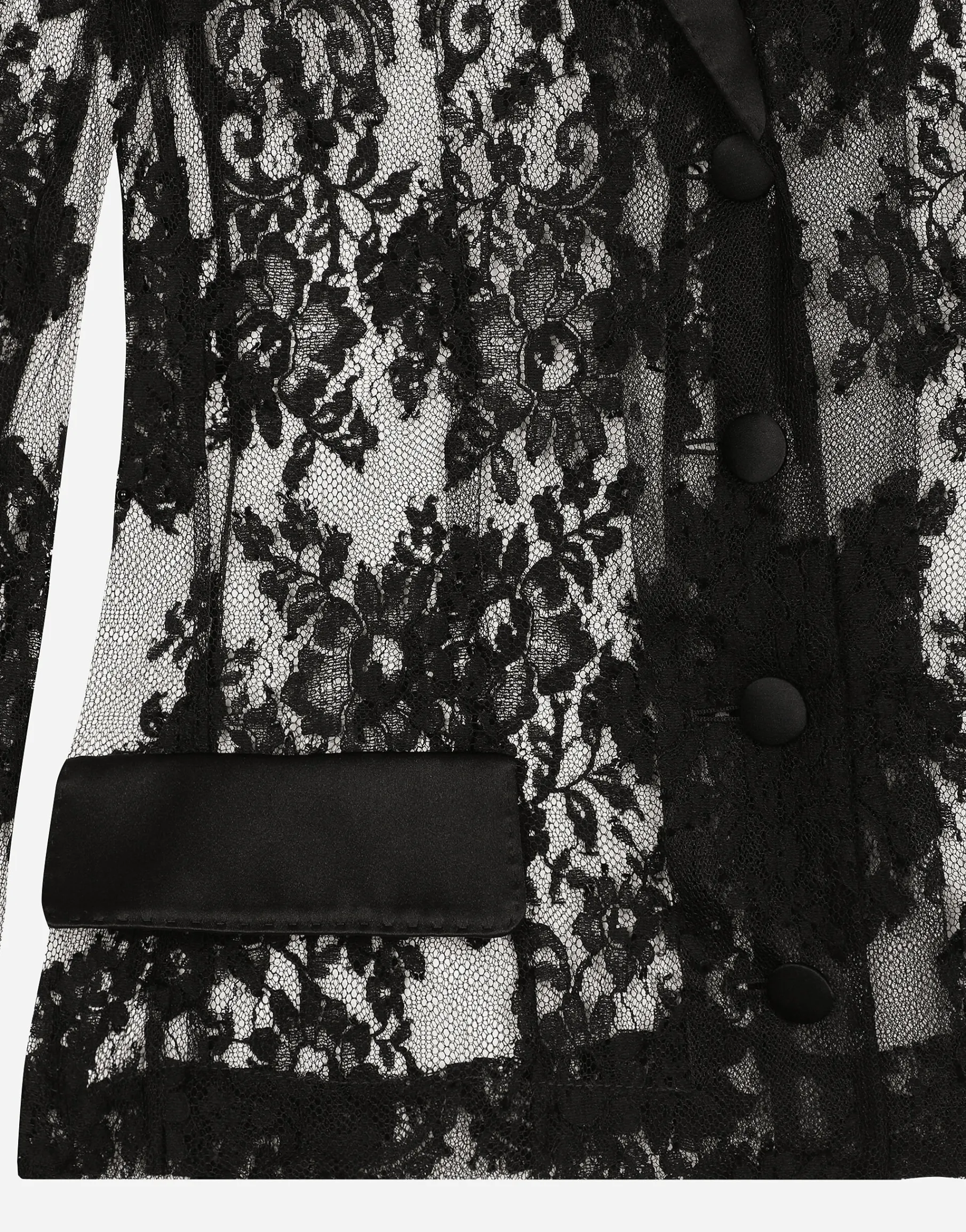 Floral lace jacket with satin details