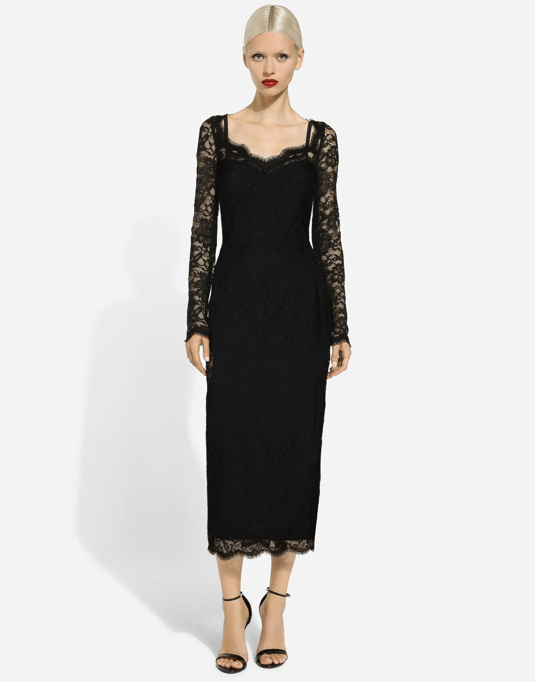 Floral lace midi dress