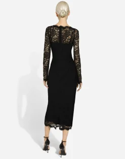 Floral lace midi dress