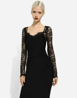 Floral lace midi dress