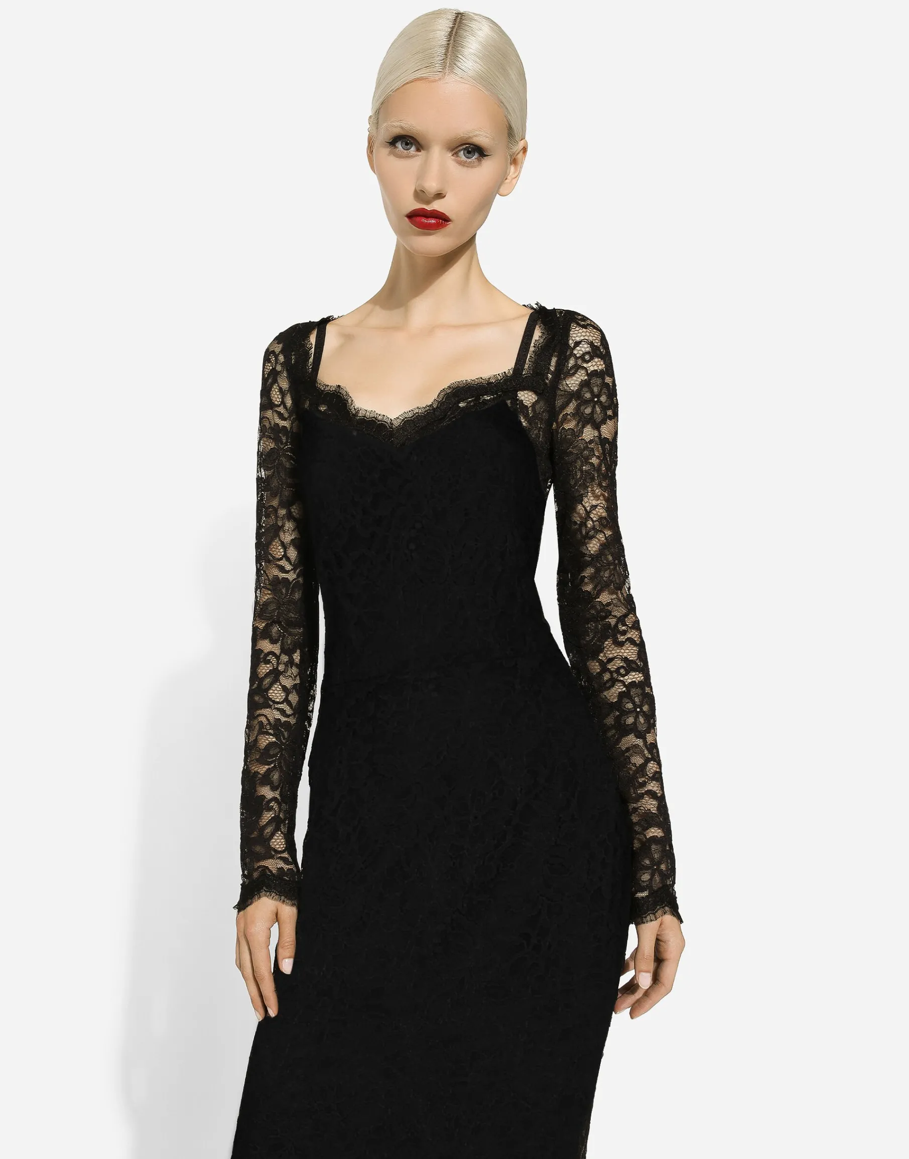 Floral lace midi dress