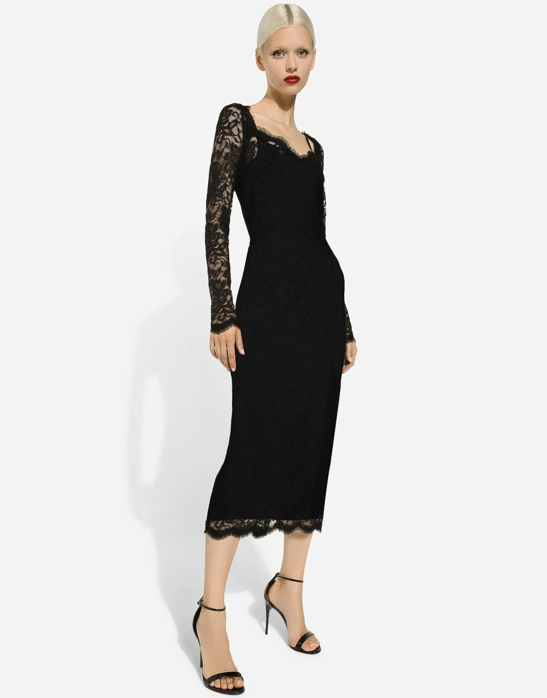 Floral lace midi dress