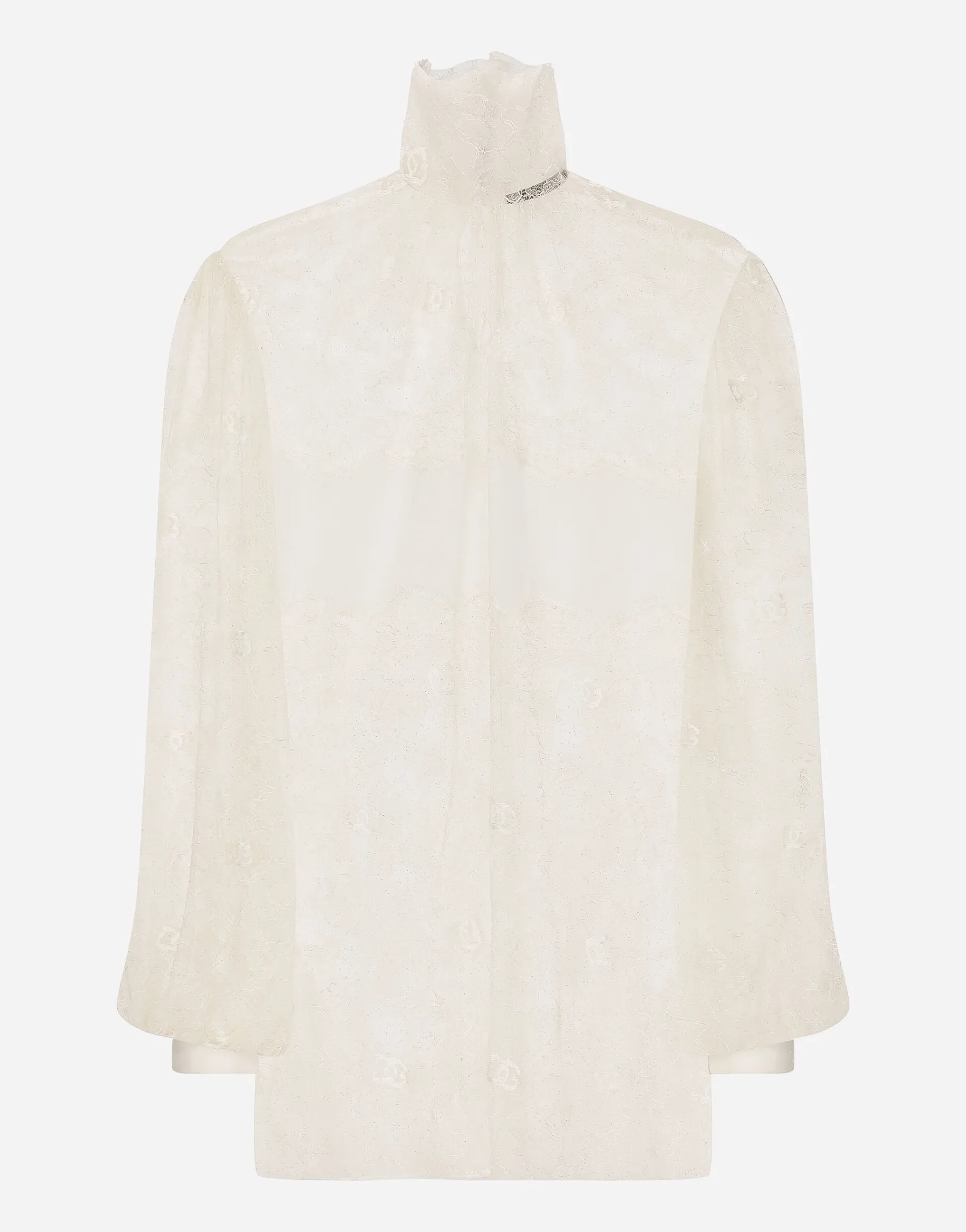 Floral lace turtle-neck blouse