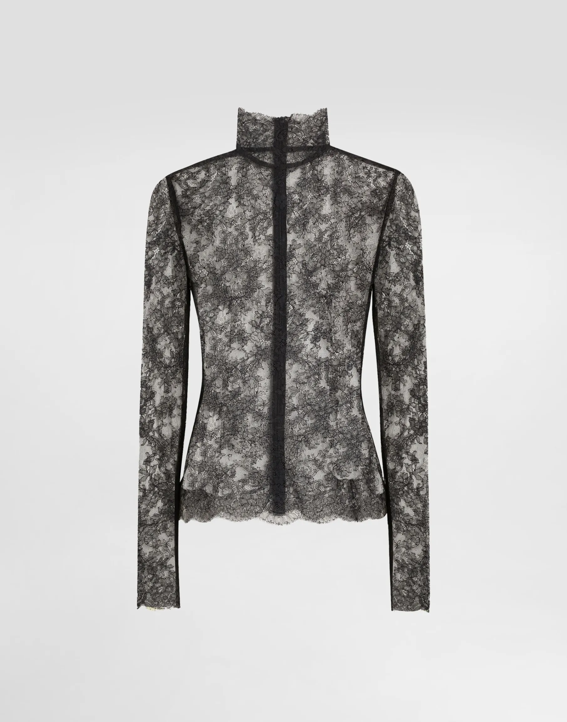 Floral lace turtle-neck top
