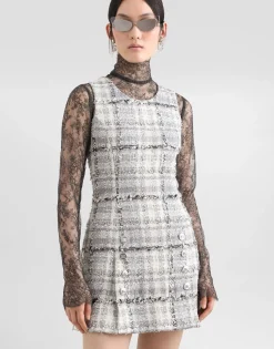 Floral lace turtle-neck top