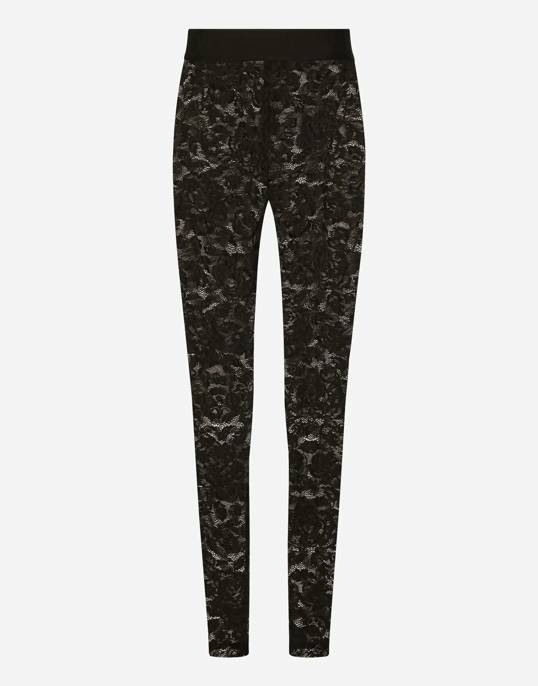 Floral lace-stitch leggings