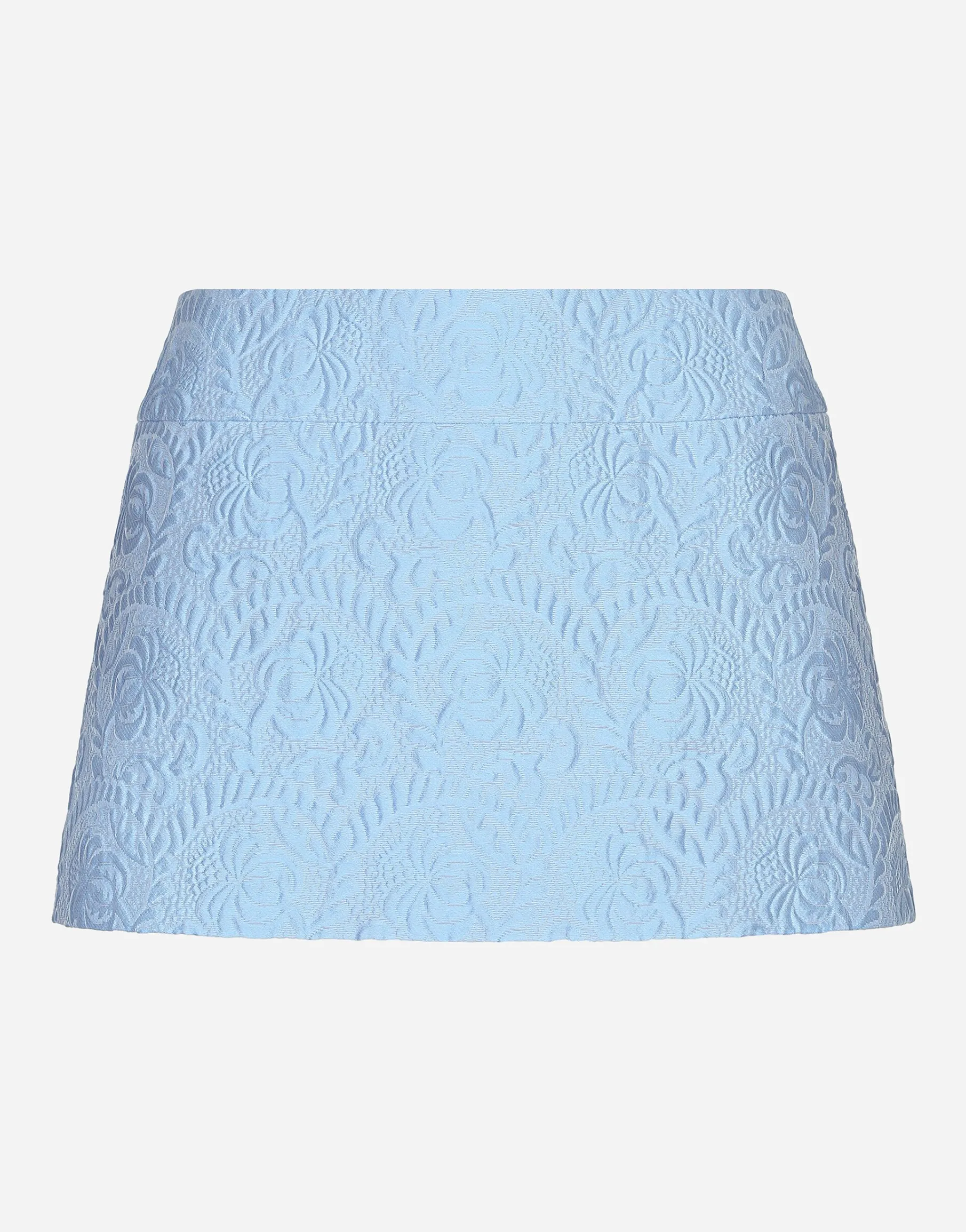 Floral quilted jacquard miniskirt