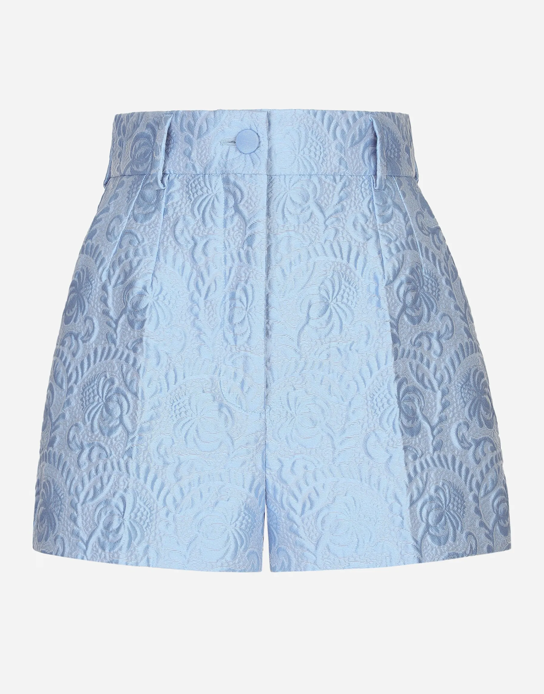 Floral quilted jacquard shorts