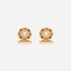 Floral rhinestone-detailed cufflinks