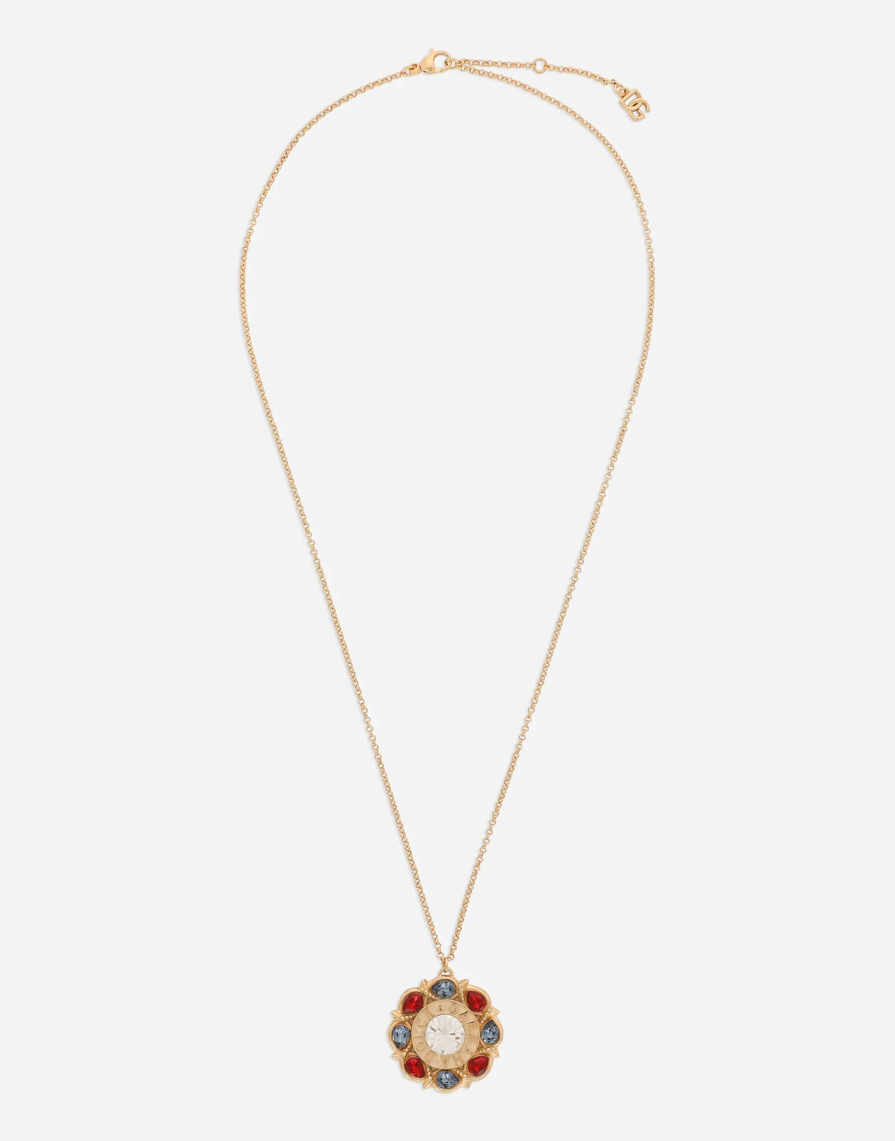 Floral rhinestone-detailed necklace