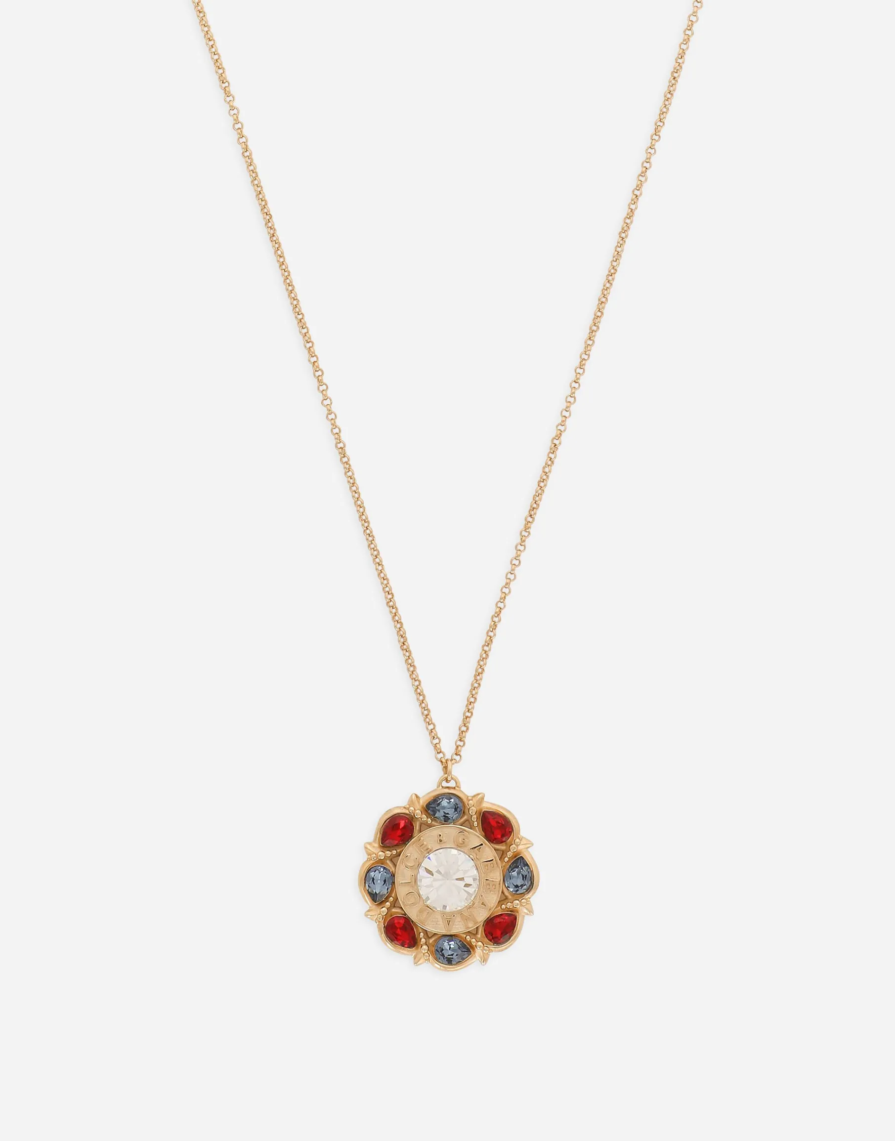 Floral rhinestone-detailed necklace