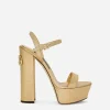 Foiled calfskin platform sandals