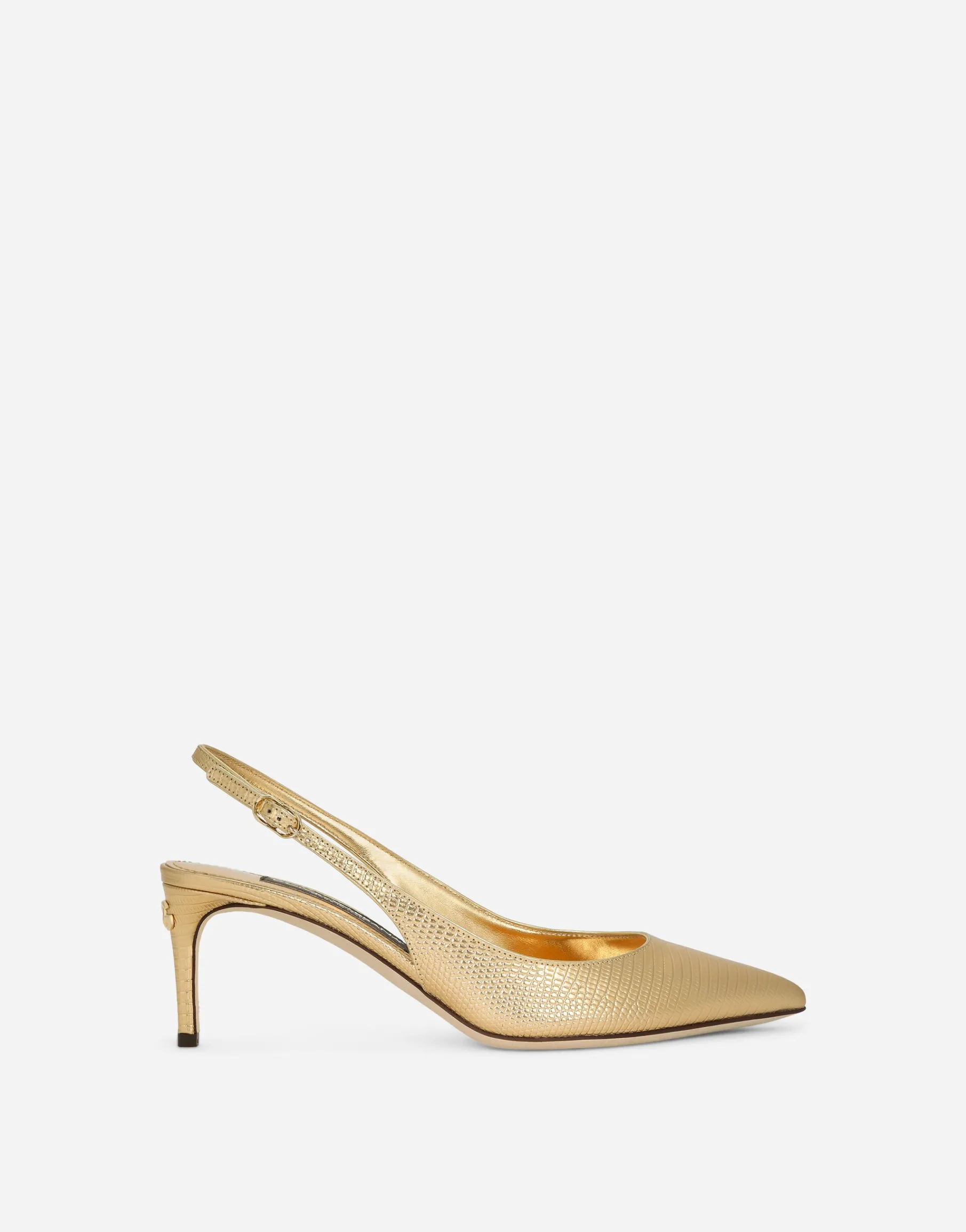 Foiled calfskin slingbacks