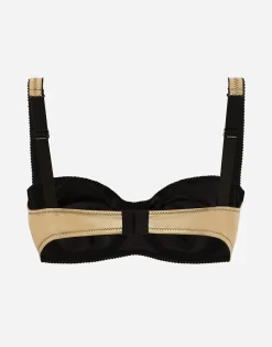 Foiled jersey balconette bra