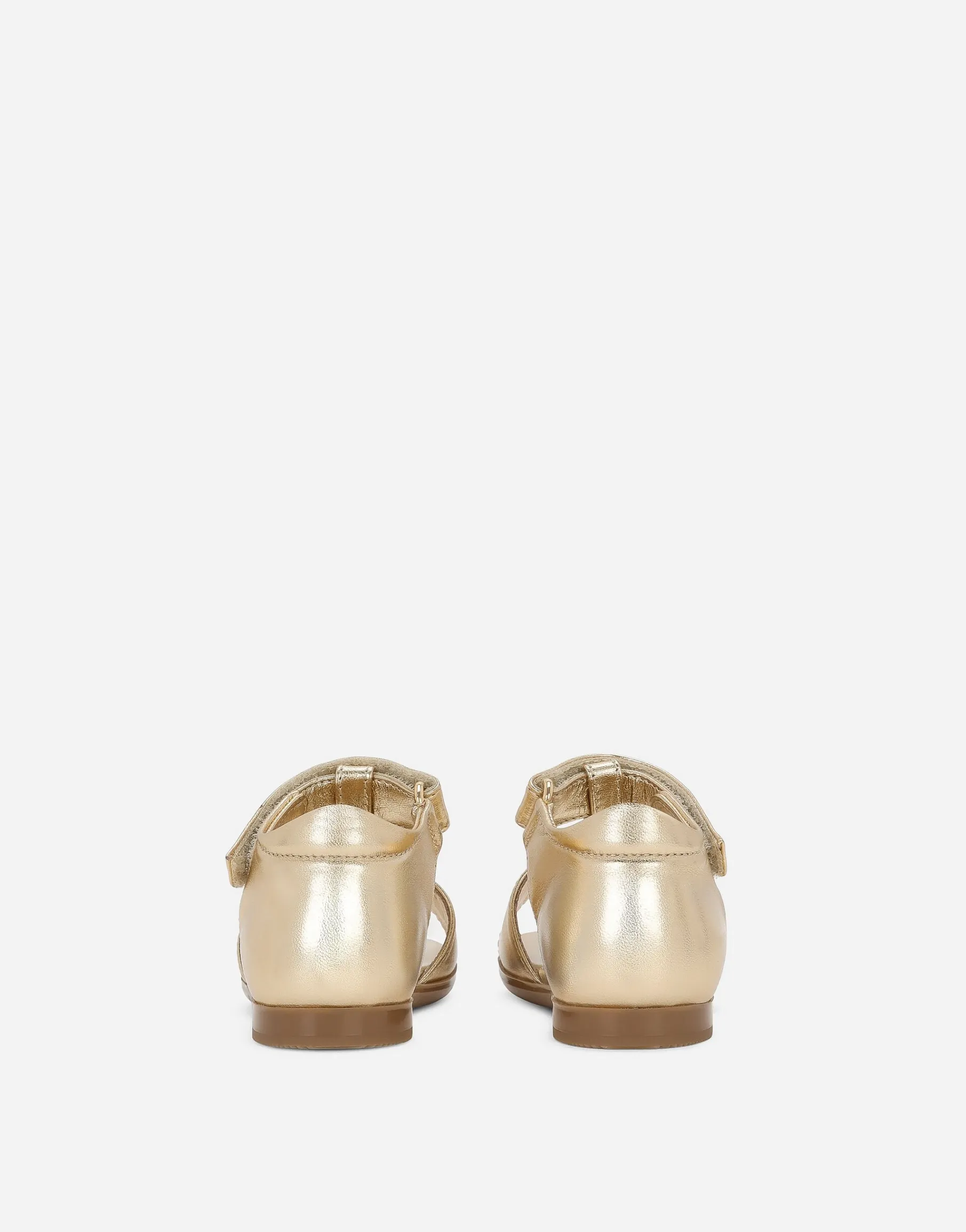 Foiled leather First Steps sandals
