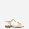 Foiled leather sandals