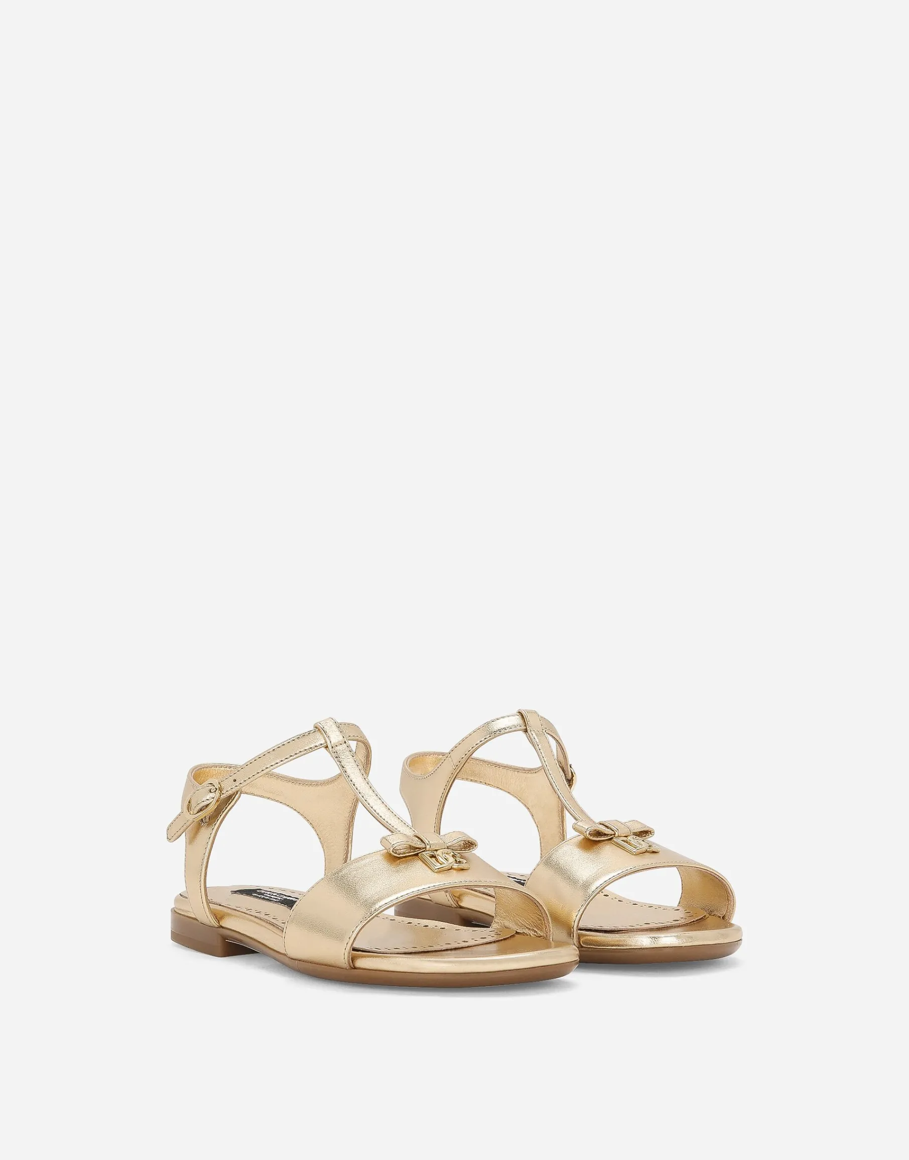 Foiled leather sandals