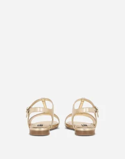Foiled leather sandals