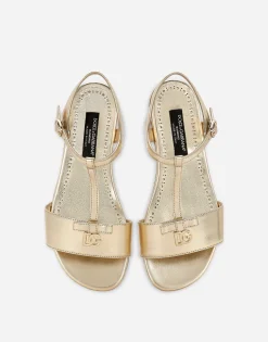 Foiled leather sandals