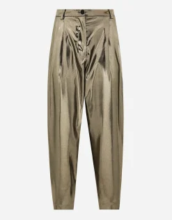 Foiled stretch satin pants