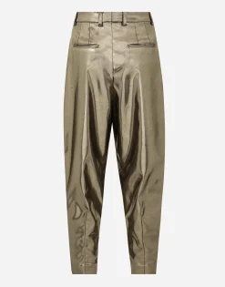 Foiled stretch satin pants