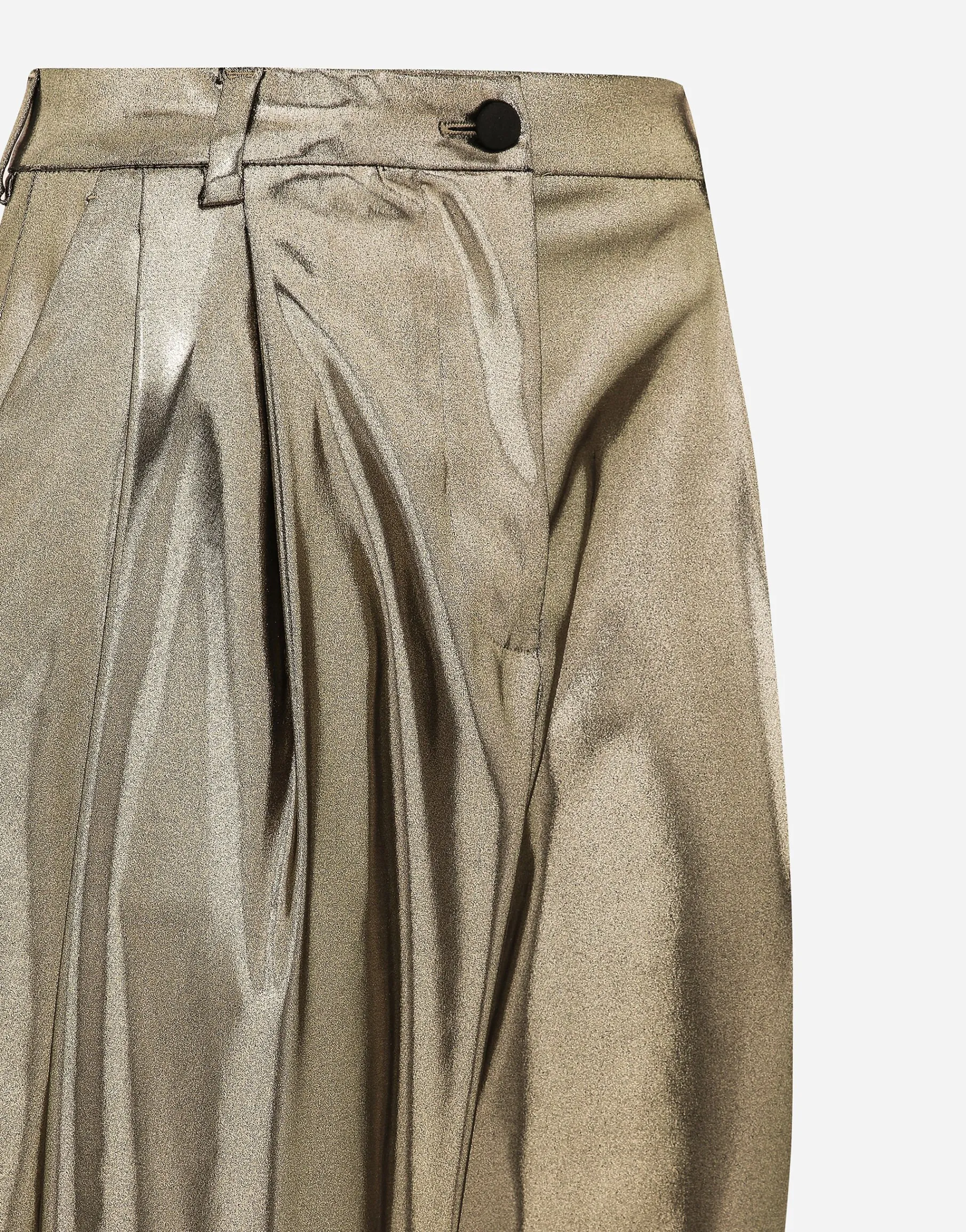 Foiled stretch satin pants