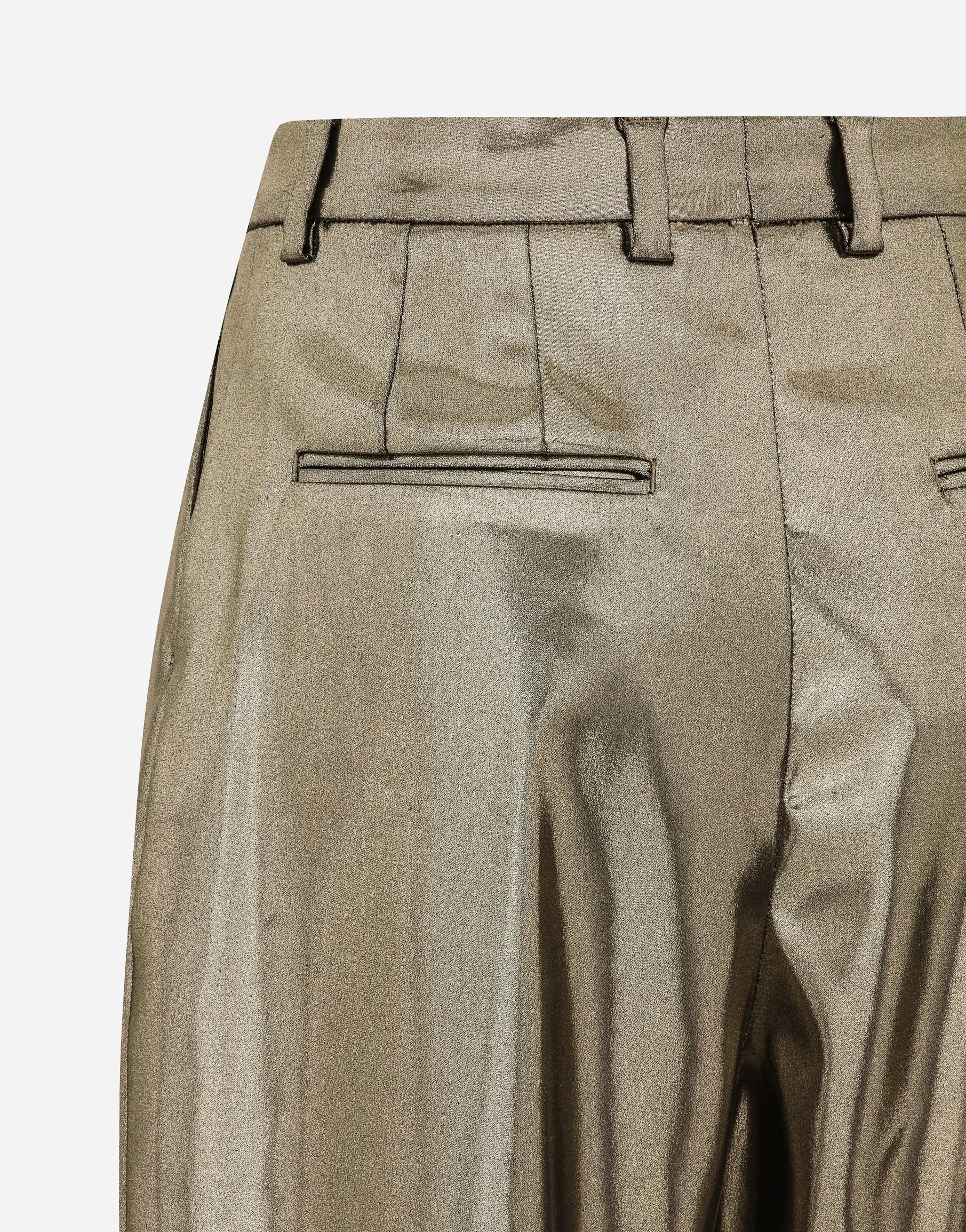 Foiled stretch satin pants