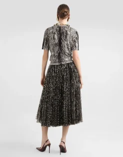 Fur-print silk sweater