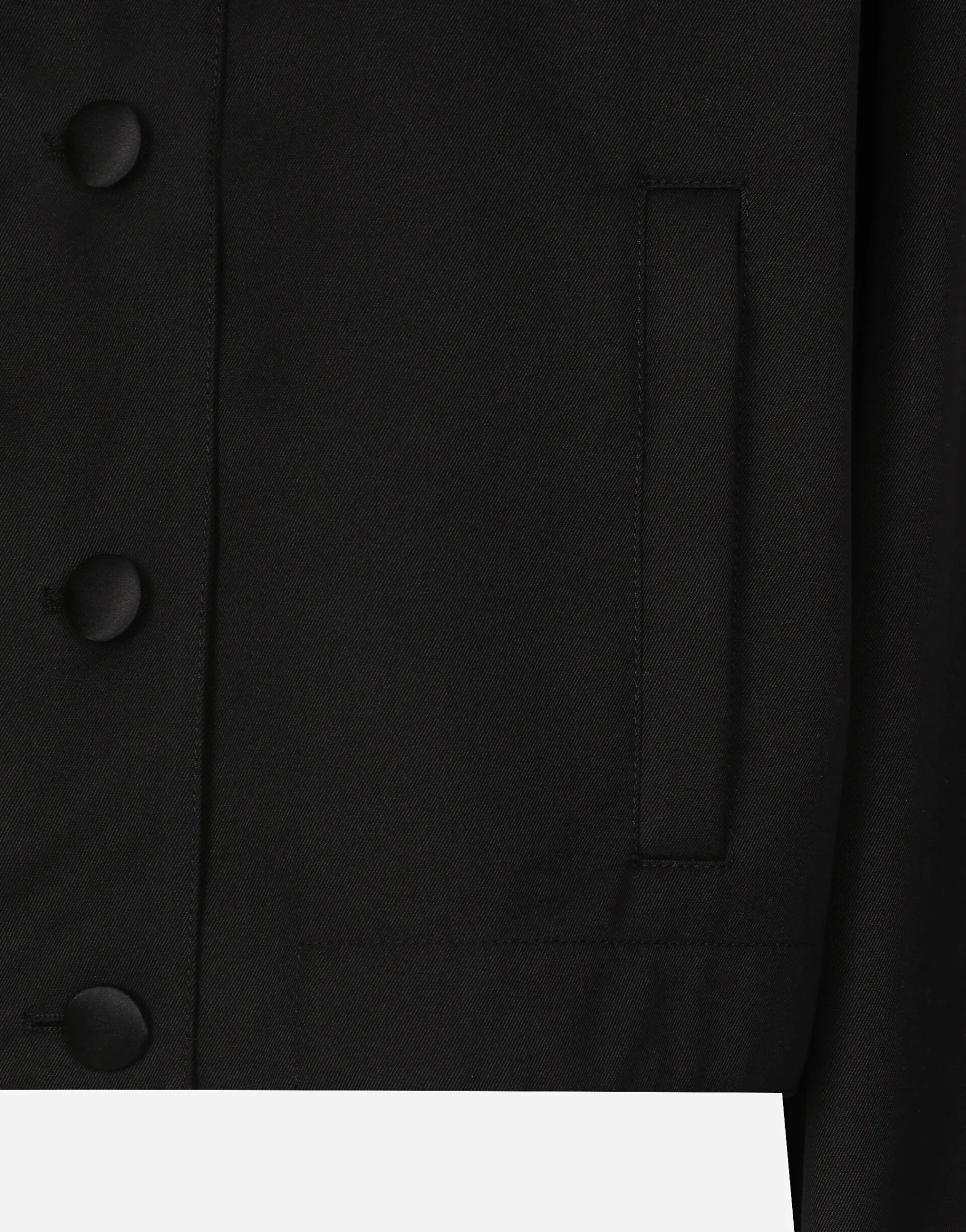 Gabardine bomber jacket, waxed on reverse, with branded tag