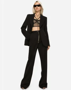 Gabardine palazzo pants
