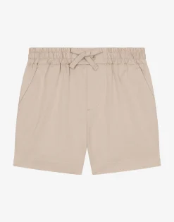 Gabardine shorts with branded label