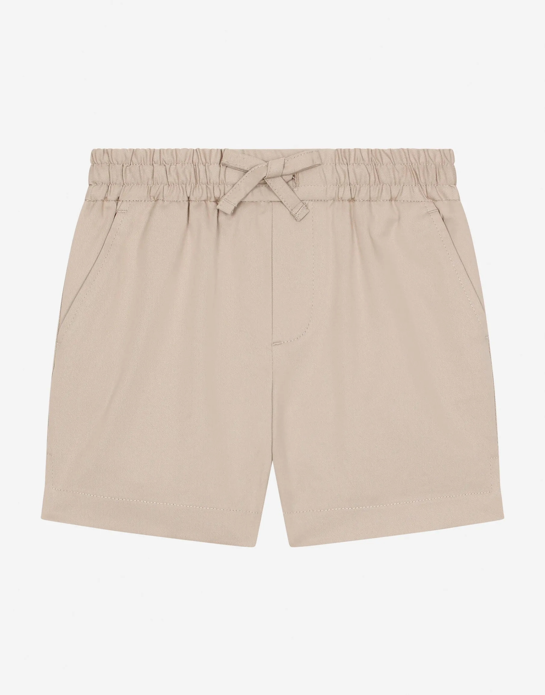 Gabardine shorts with branded label