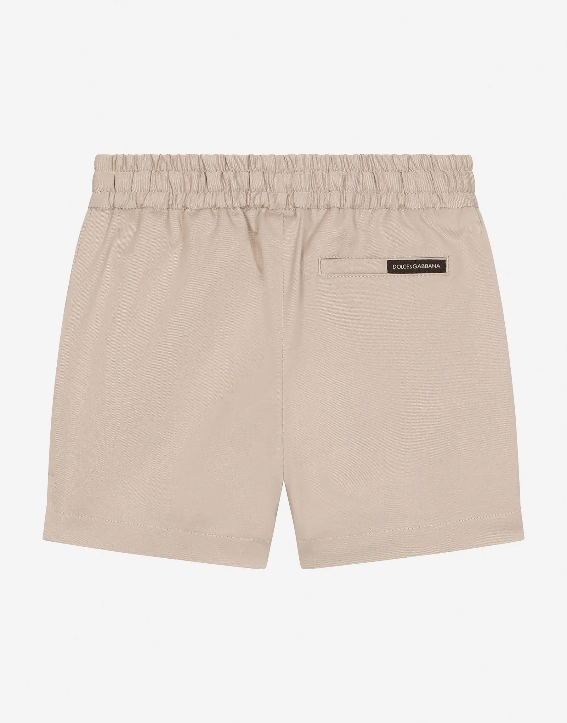 Gabardine shorts with branded label