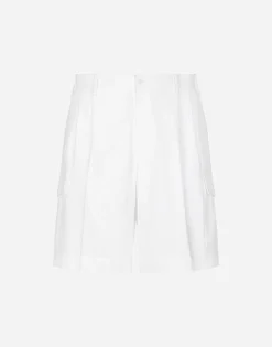 Gabardine shorts with side pockets