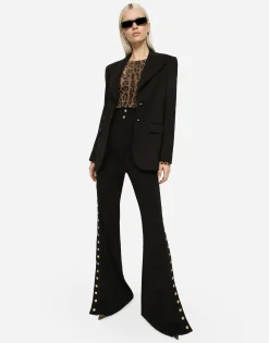 Gabardine Turlington jacket with top-stitching