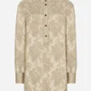 Galloon lace shirt with Mandarin collar