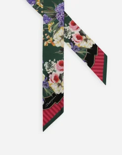 Garden-print twill headscarf (6 x 100)