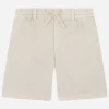Garment-dyed drill shorts with drawstring